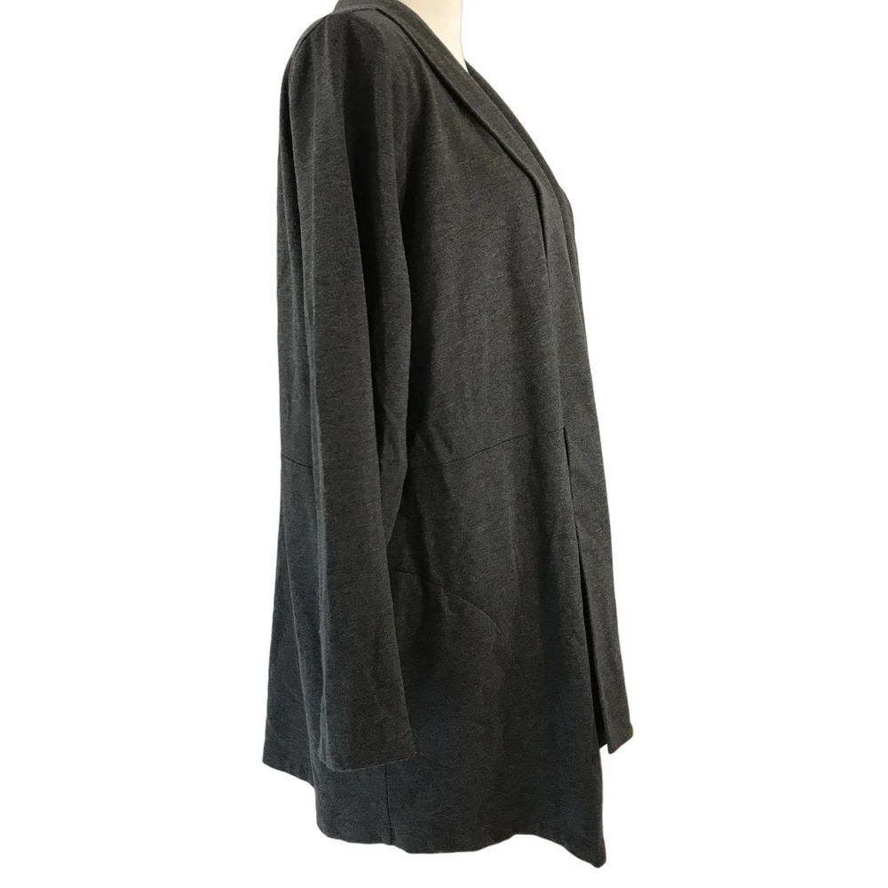 J Jill Pure Jill Womens Open Front Cardigan Pima Cotton Long Sleeve Gray Sz XL - Picture 5 of 10